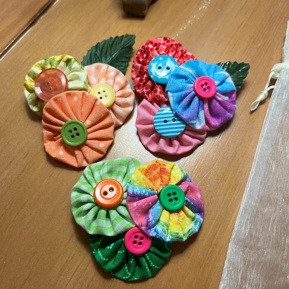 Button pins homemade, never worn